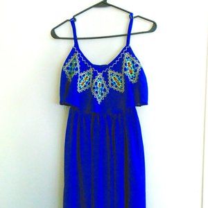 SEQUIN HEARTS BLUE DRESS SHORT FRONT LOWER BACK